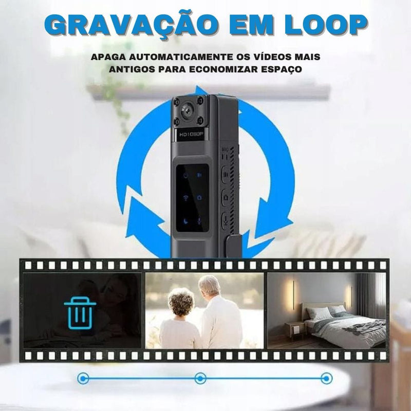 Mini Câmera Gravadora MiniPro 3.0 Wi-Fi 1080p Full HD