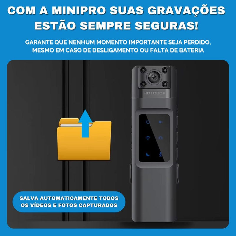 Mini Câmera Gravadora MiniPro 3.0 Wi-Fi 1080p Full HD